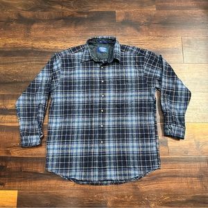 Pendleton Button Down Shirt 100% Pure Virgin Wool Made in USA